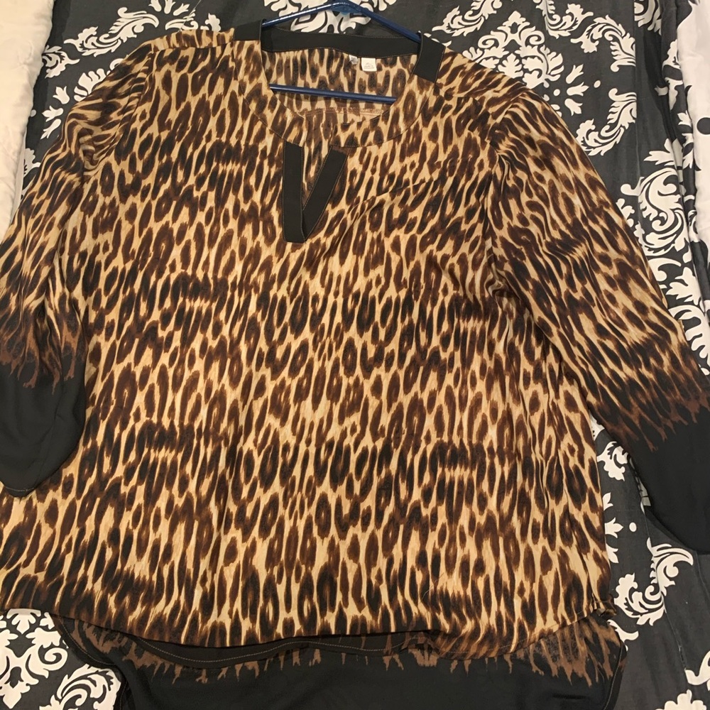 Leopard sheer top